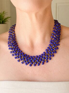 Cara NY Bold Cobalt Blue Cluster Necklace